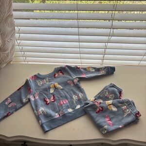 Garanimals Butterfly Print Kids Pajama Set - Blue and Pink